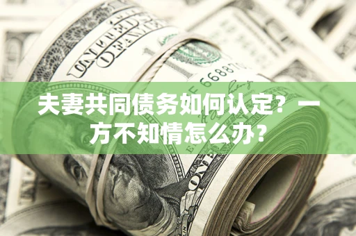 北京夫妻共同债务如何认定？一方不知情怎么办？