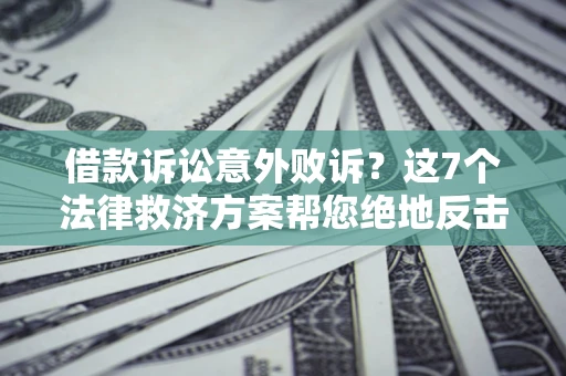 北京借款诉讼意外败诉？这7个法律救济方案帮您绝地反击！